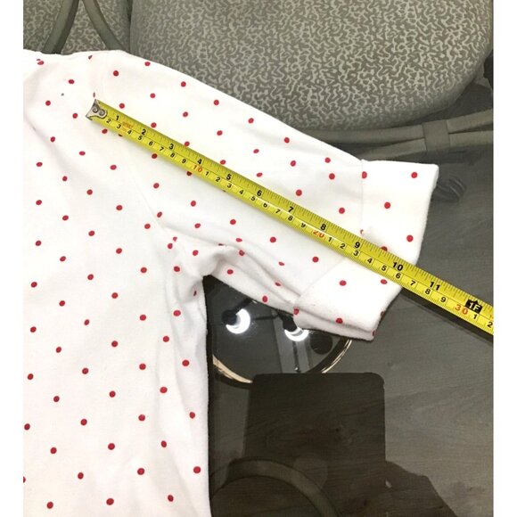 STYLE & CO. WOMENS WHITE /RED POLKA DOTS 1/2 SLEEVE TOP SIZE LARGE - Picture 3 of 6